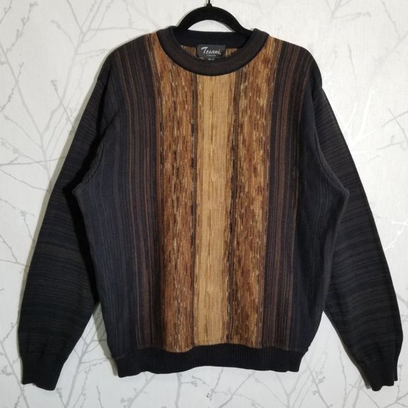 Vintage Other - Tosani VTG Coogi Style Streaky Stripe Cotton Knit Crewneck Sweater